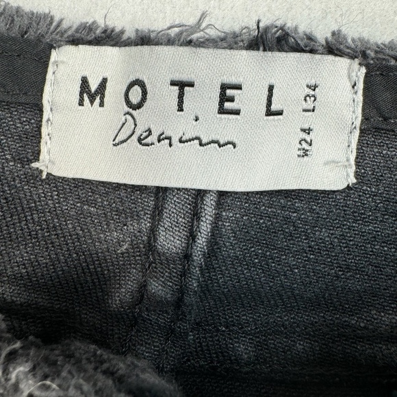 Motel Denim Flare Leg Jeans Womems Size 24X34 Faded Black Mid Rise - Picture 5 of 11